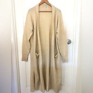 🌻 Cotton On long trench cardigan robe sweater coat fine knit Everlane Madewell